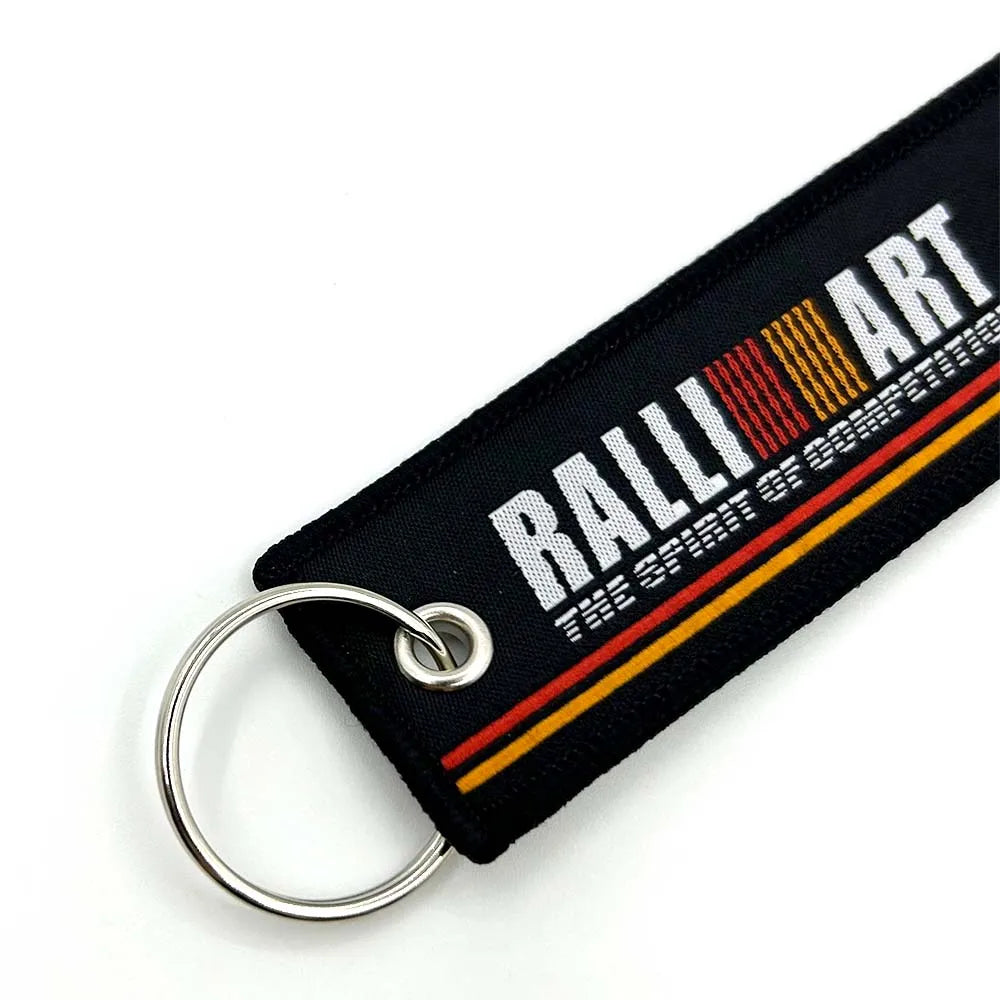 JDM Racing Style Embroidered Keychain – Nylon Woven Performance Key Ring