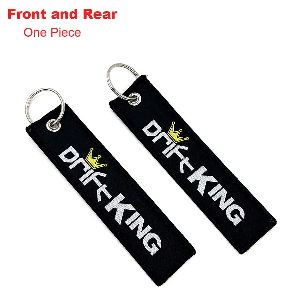 JDM Racing Style Embroidered Keychain – Nylon Woven Performance Key Ring