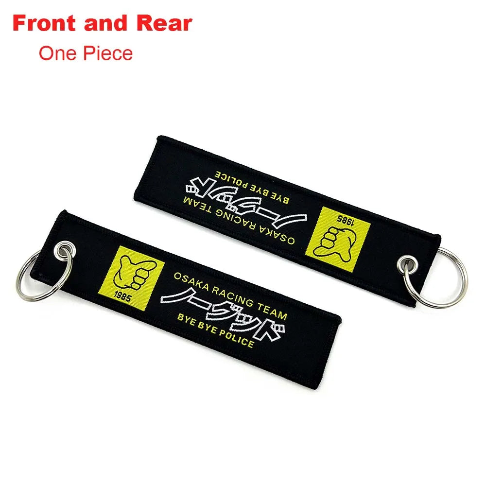JDM Racing Style Embroidered Keychain – Nylon Woven Performance Key Ring