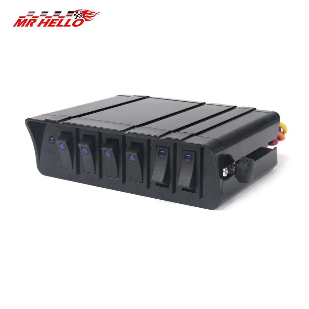 80A 6-Gang Rocker Switch Panel – 12V/24V Waterproof Toggle Controller for Cars, Boats, RVs &amp; Off-Road Vehicles