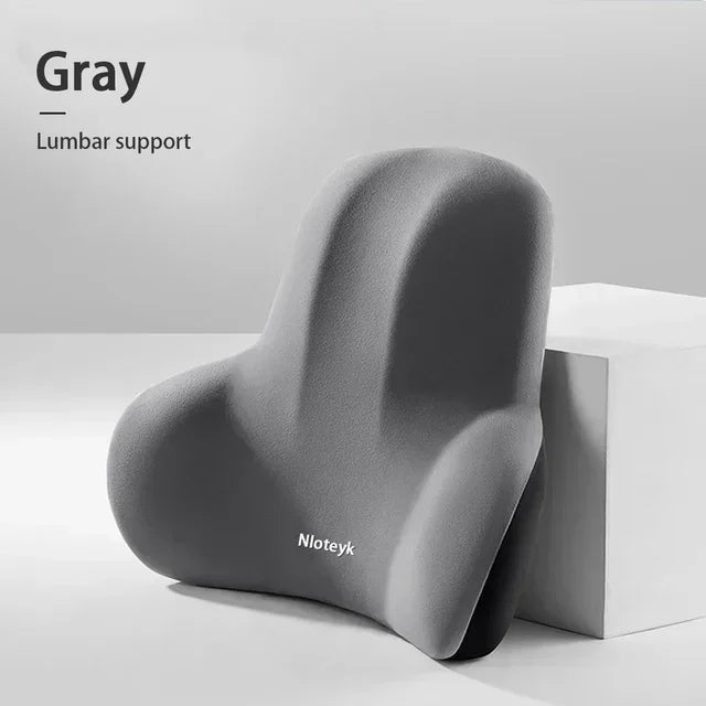 Memory Foam Car Headrest & Lumbar Support Set – Ergonomic Neck & Back Cushion