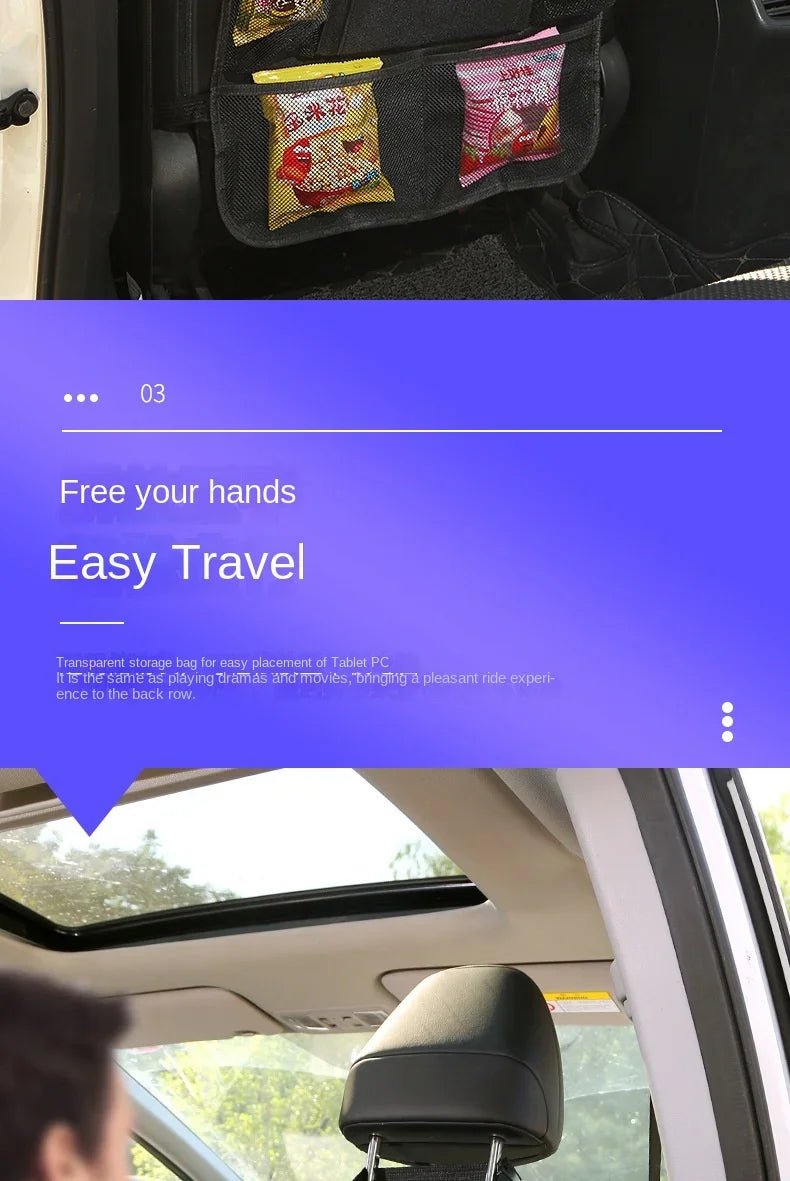 Car Back Seat Organizer with Tablet Holder – Multi-Pocket Storage & Seat Protector