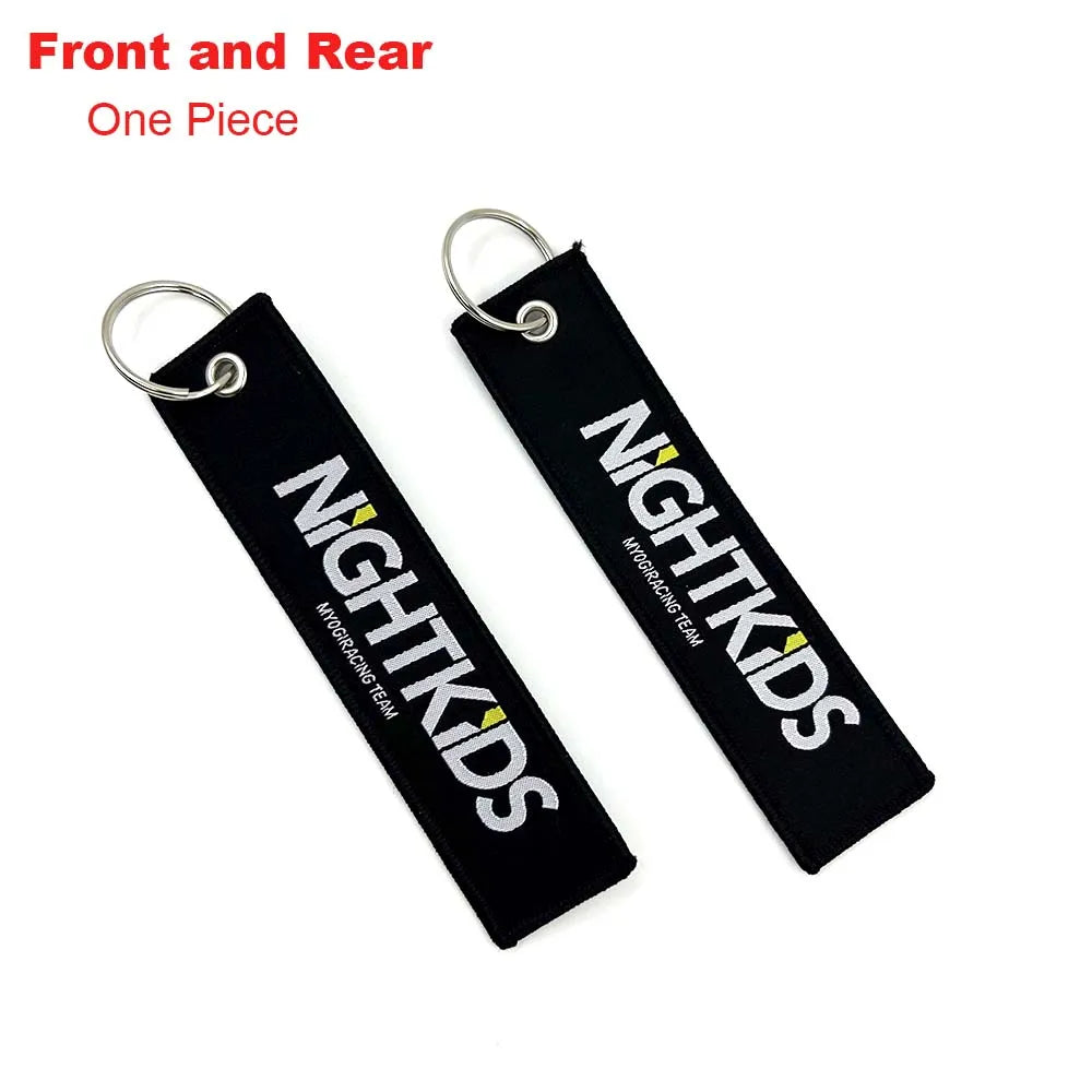JDM Racing Style Embroidered Keychain – Nylon Woven Performance Key Ring