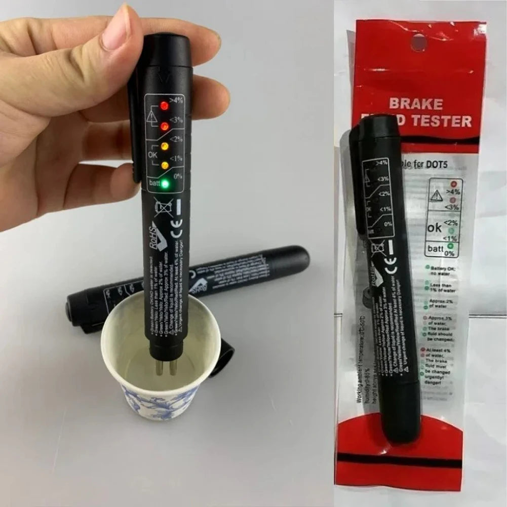 Digital Brake Fluid Tester – 5 LED Brake Fluid Quality Testing Tool