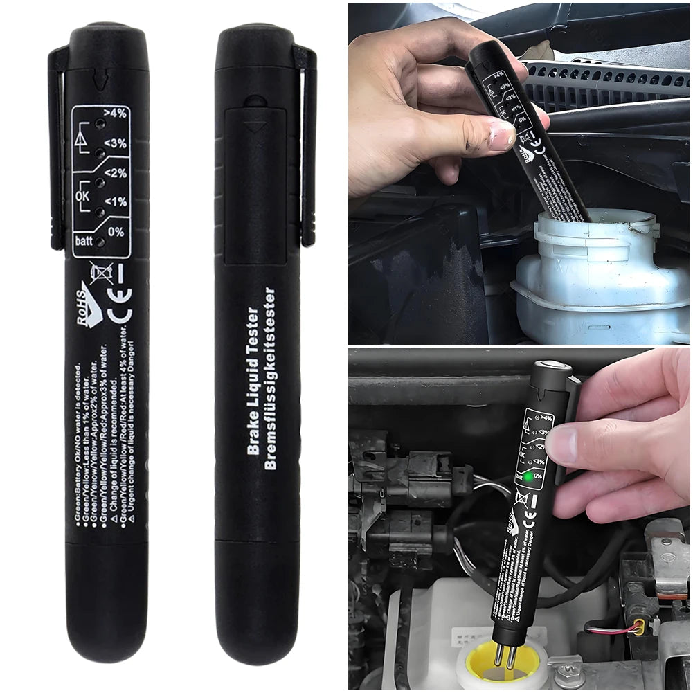 Digital Brake Fluid Tester – 5 LED Brake Fluid Quality Testing Tool