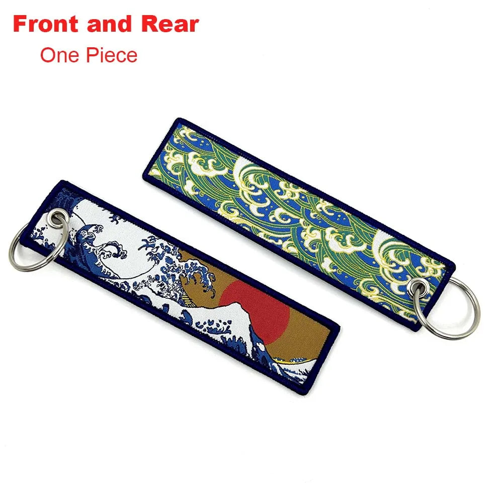 JDM Racing Style Embroidered Keychain – Nylon Woven Performance Key Ring
