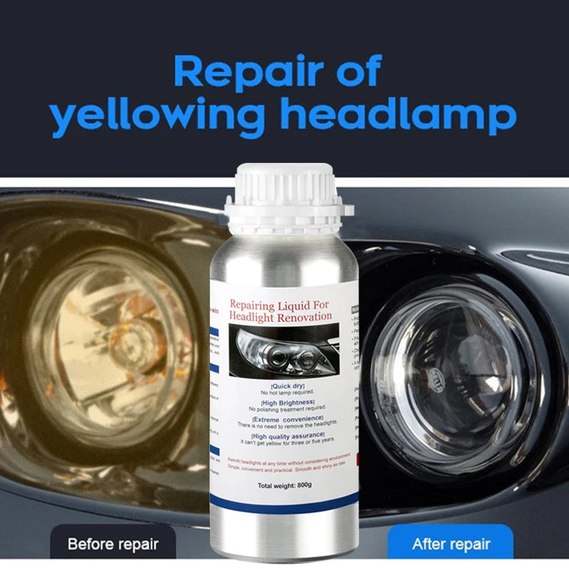 800ML Headlight Restoration Fluid – Professional Headlight Polishing &amp; Renewal Solution