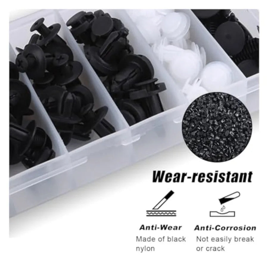 100-Piece Universal Car Trim Clip & Fastener Kit – Push Retainer Rivets for Bumpers, Panels & Interior Trim