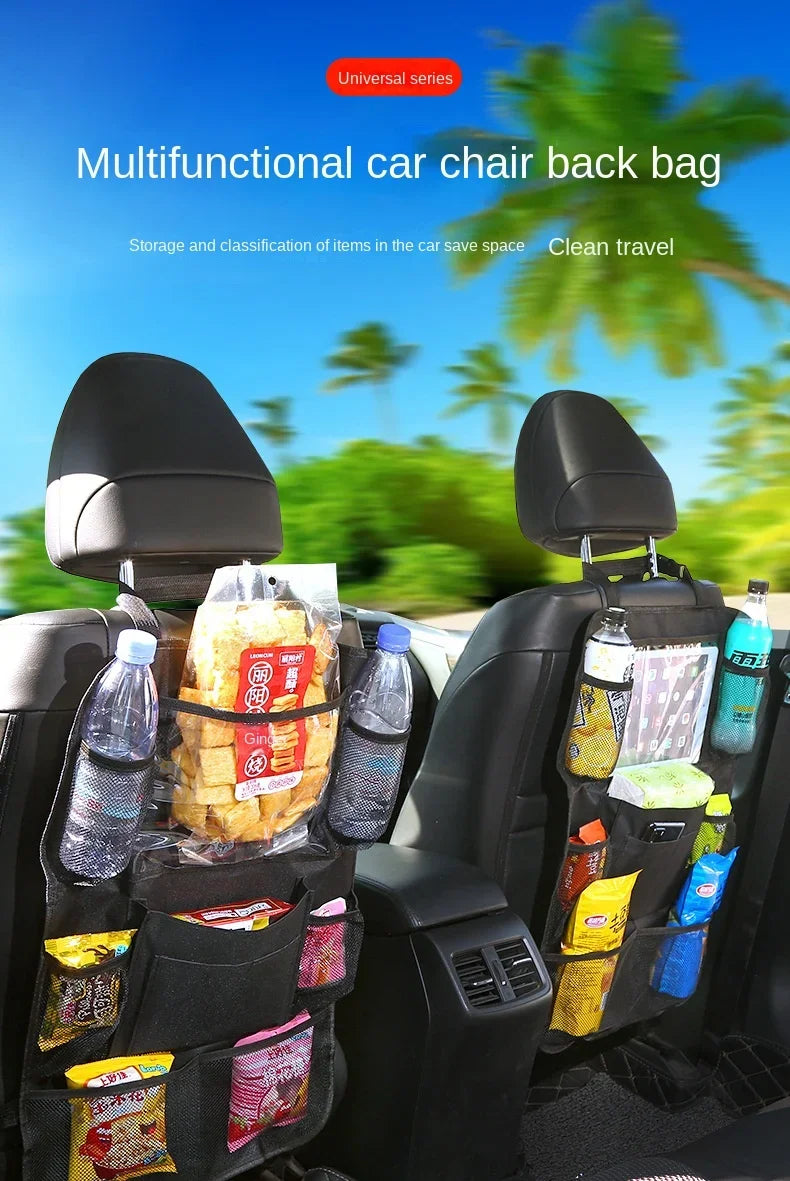 Car Back Seat Organizer with Tablet Holder – Multi-Pocket Storage & Seat Protector