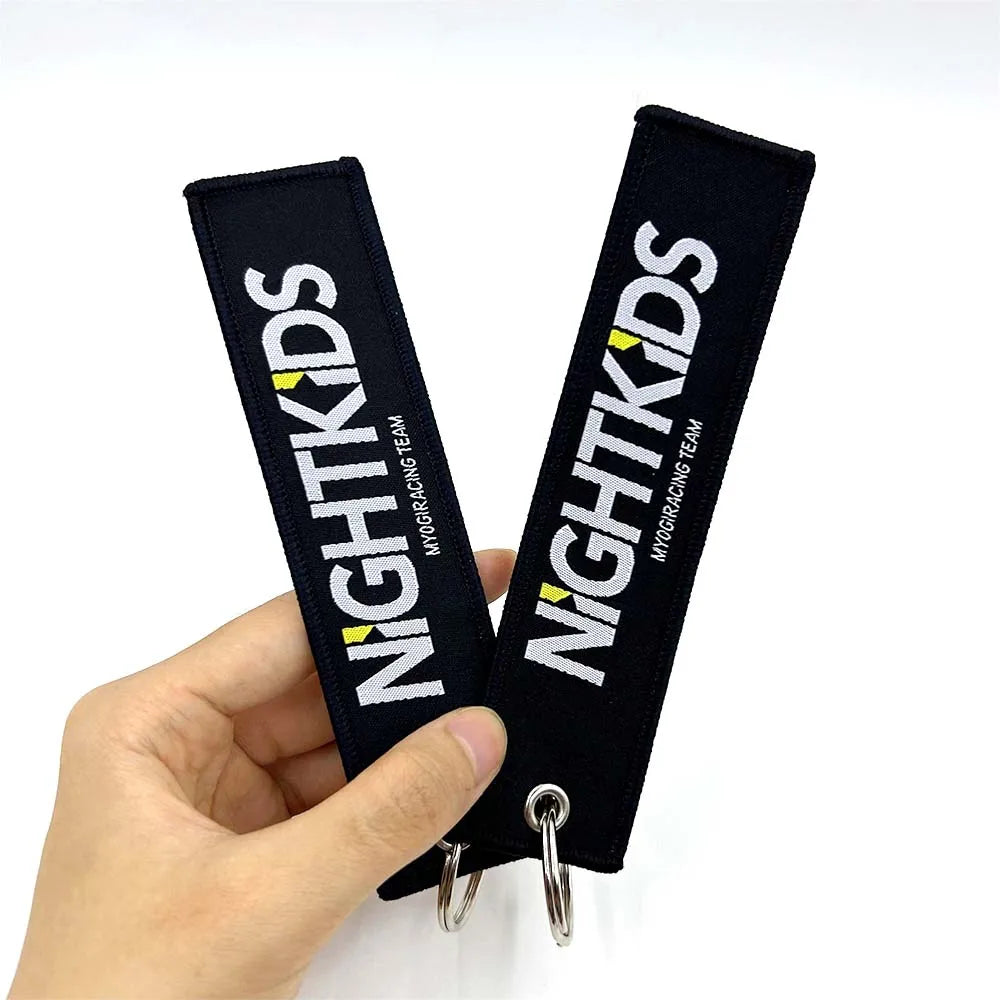JDM Racing Style Embroidered Keychain – Nylon Woven Performance Key Ring