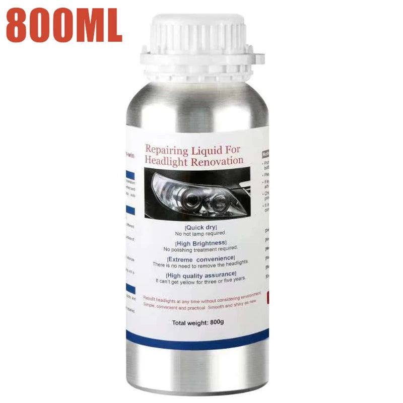 800ML Headlight Restoration Fluid – Professional Headlight Polishing &amp; Renewal Solution