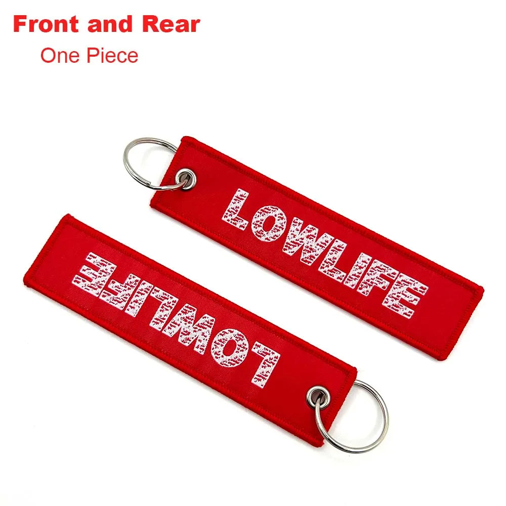 JDM Racing Style Embroidered Keychain – Nylon Woven Performance Key Ring