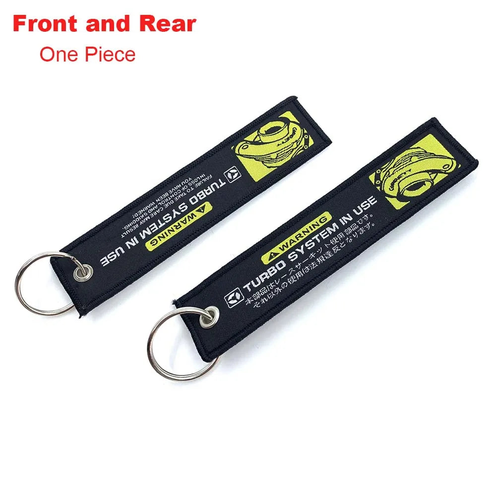 JDM Racing Style Embroidered Keychain – Nylon Woven Performance Key Ring