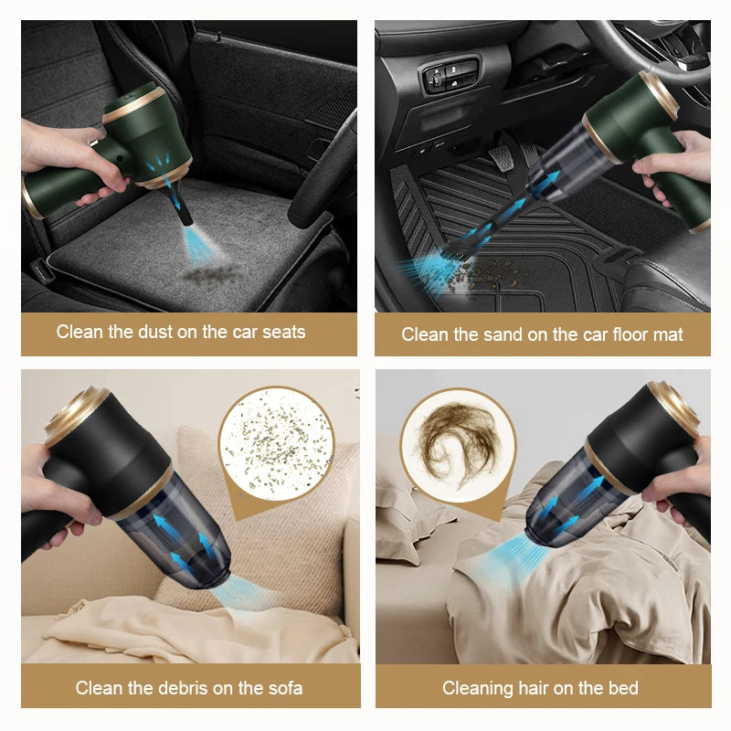 High Power 2-in-1 Car Blower Vacuum | Portable Cordless Auto & Home Cleaning Tool