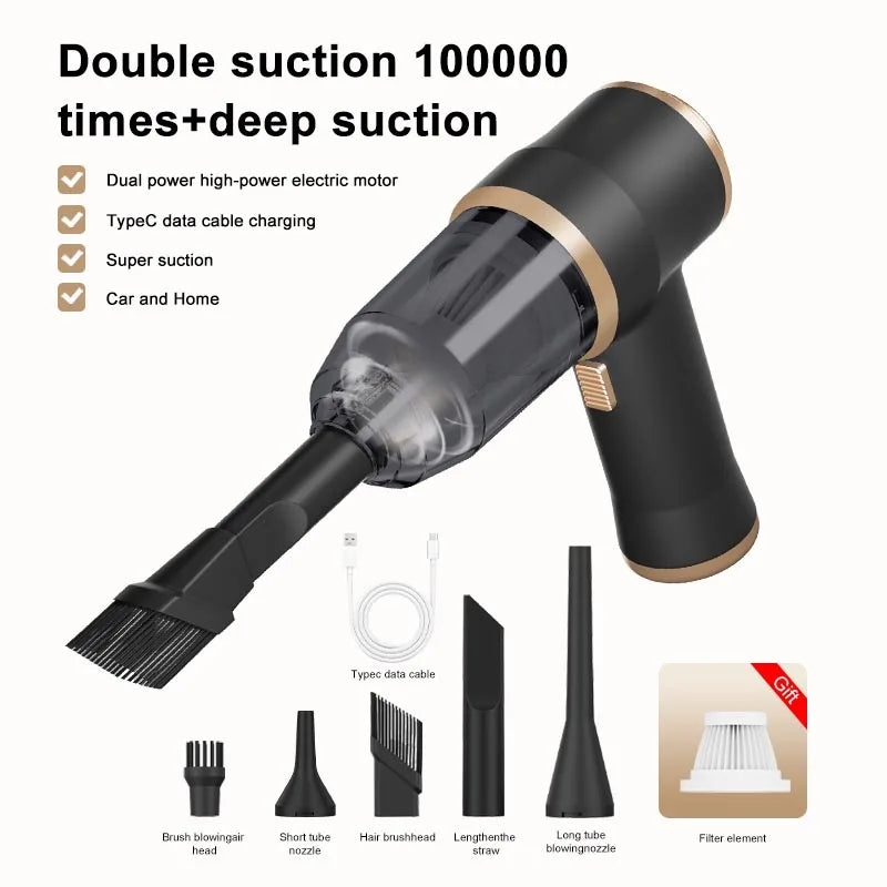High Power 2-in-1 Car Blower Vacuum | Portable Cordless Auto & Home Cleaning Tool