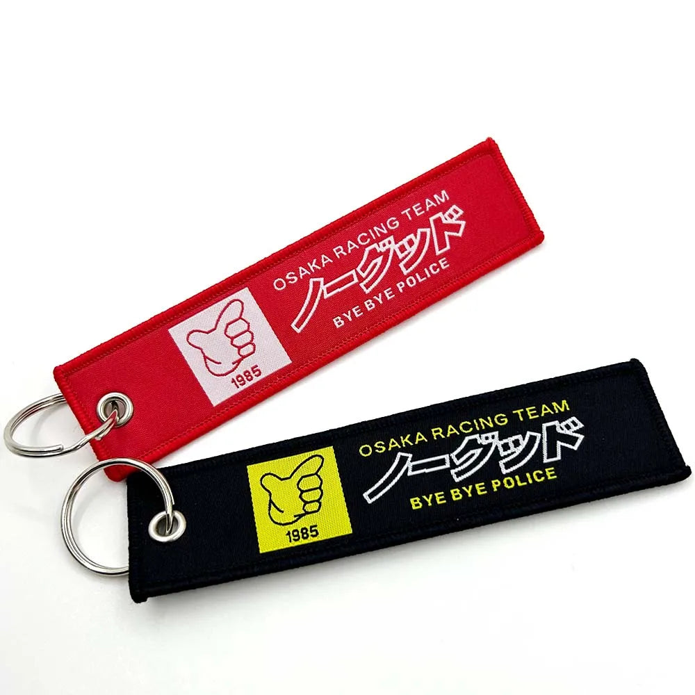 JDM Racing Style Embroidered Keychain – Nylon Woven Performance Key Ring