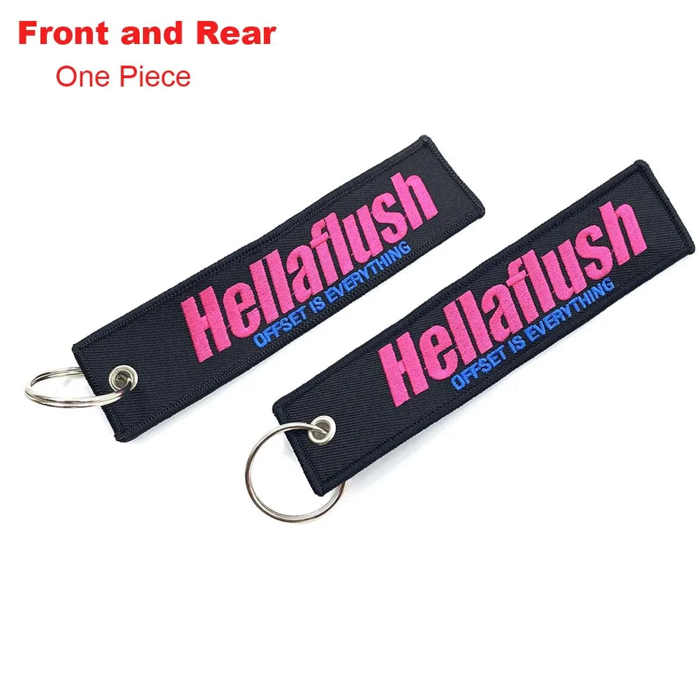 JDM Racing Style Embroidered Keychain – Nylon Woven Performance Key Ring