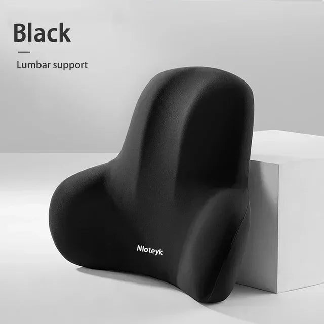 Memory Foam Car Headrest & Lumbar Support Set – Ergonomic Neck & Back Cushion
