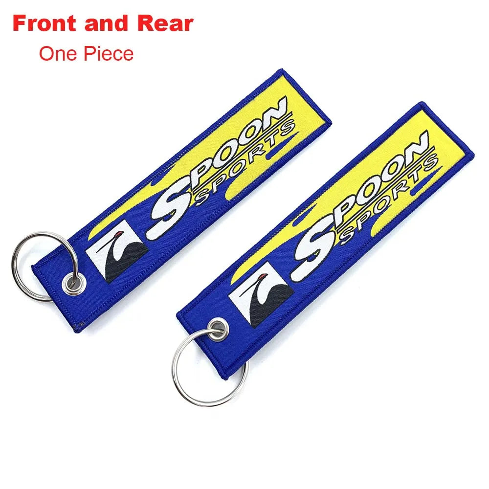 JDM Racing Style Embroidered Keychain – Nylon Woven Performance Key Ring