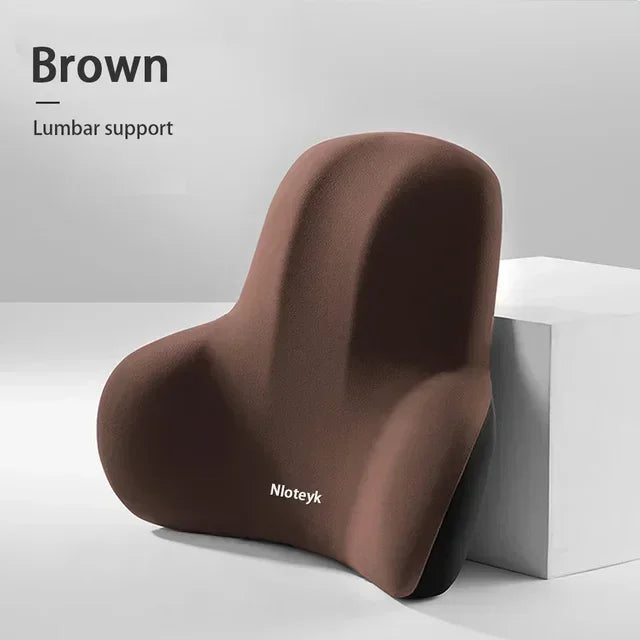 Memory Foam Car Headrest & Lumbar Support Set – Ergonomic Neck & Back Cushion