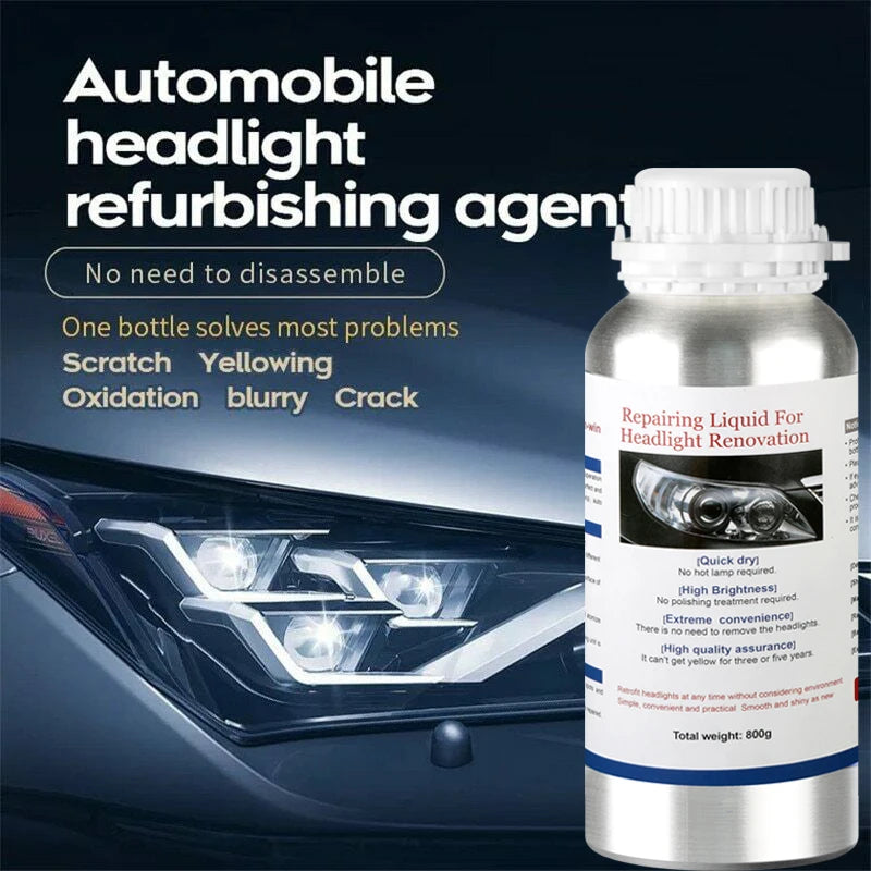 800ML Headlight Restoration Fluid – Professional Headlight Polishing &amp; Renewal Solution